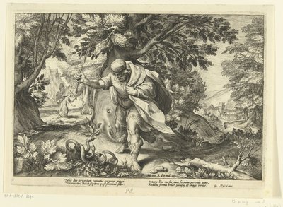Teiresias slår två parande ormar, från Ovidius Metamorphoses av Hendrik Goltzius