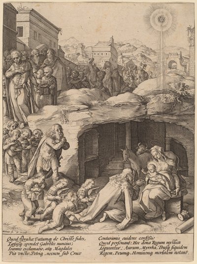 Tillbedjan av Magi av Hendrik Goltzius