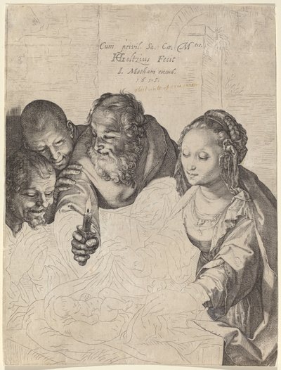 Tillbedjan av herdarna av Hendrik Goltzius