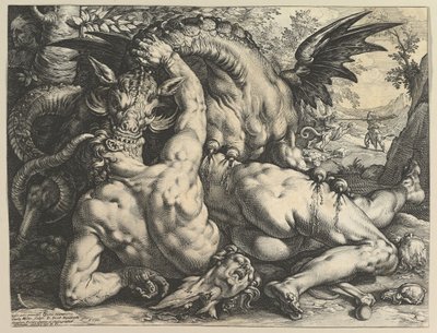 The Dragon Devouring the Companions of Cadmus, 1588. av Hendrik Goltzius