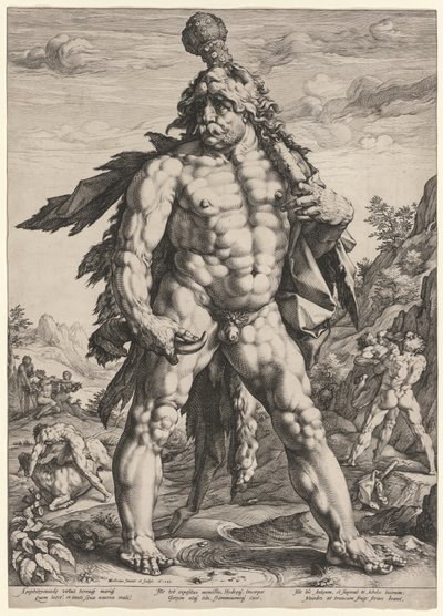 Den store Herkules eller Knollenman, 1589. av Hendrik Goltzius