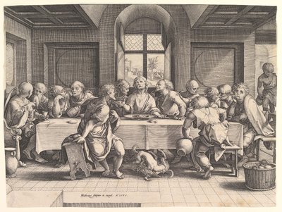 Den sista måltiden, 1585. av Hendrik Goltzius