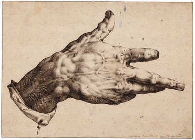 Konstnärens högra hand av Hendrik Goltzius