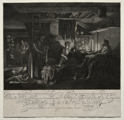 Jupiter och Merkurius vid Filemons och Baucis hus. av Hendrik Goudt