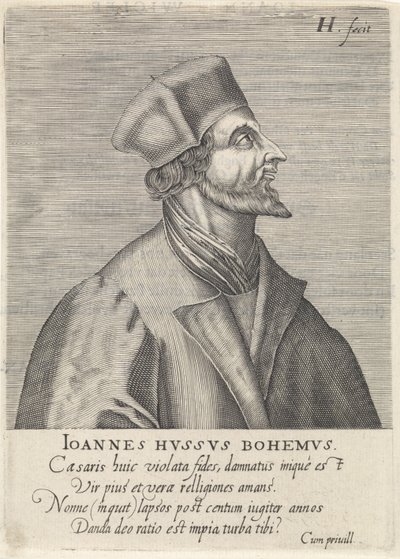 Porträtt av John Hus, 1599 av Hendrik Hondius the Elder