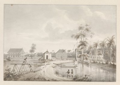 Utsikt över en plantage, eventuellt Vila och Arbete. av Hendrik Huygens