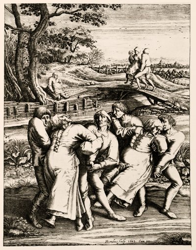Danspest, Strasbourg, Alsace. 1518 av Hendrik I Hondius