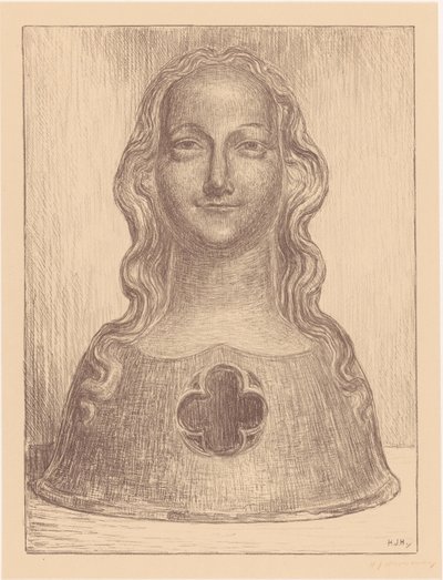 Relikviebyst av en av Saint Ursulas jungfrur av Hendrik Johannes Haverman (signed by artist)