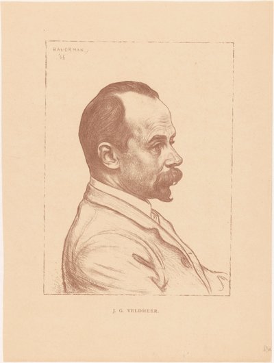 Porträtt av Jacobus Gerardus Veldheer av Hendrik Johannes Haverman