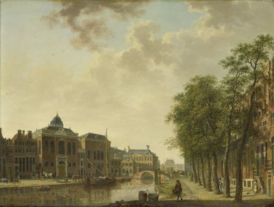 Utsikt över Houtmarkt, Amsterdam av Hendrik Keun (attributed to)