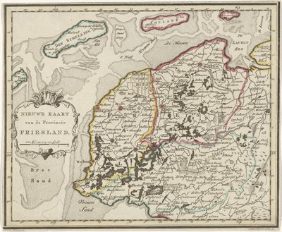 Karta över Friesland Ny karta över provinsen Friesland (titel på objekt) av Hendrik Kloekhoff