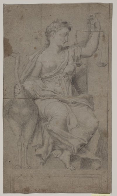 Sitting Justice. (Studie efter figur i Sala di Costantino, Vatikanen, Rom) av Hendrik Krock