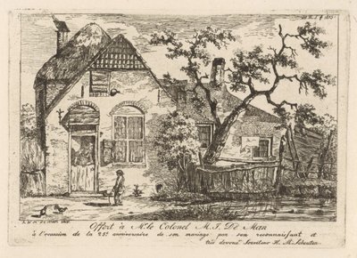 Pojke med båge på en gård av Hendrik Marcus Schouten