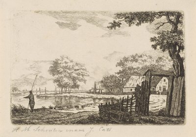 Landskap med fiskare av Hendrik Marcus Schouten