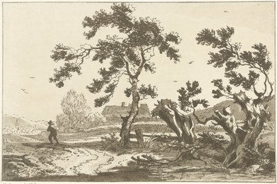 Bomen längs en weg Tolv mönster beräknade för användning av dem som lär sig att rita landskap (serietitel) av Hendrik Meijer