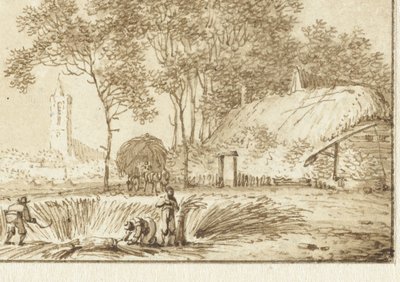 Gräsklippare på en gård av Hendrik Meijer