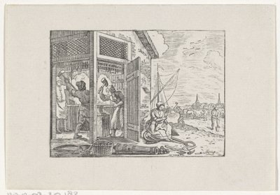 Figurer i en smedja och i arbete på fälten av Hendrik Numan
