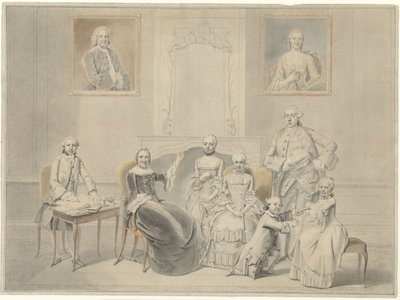 Barnen till Pieter Cornelis Hasselaer och Clara Wendela Sautijn, vars porträtt hänger på väggen, med sin mormor Wendela Eleonora Reael av Hendrik Pothoven