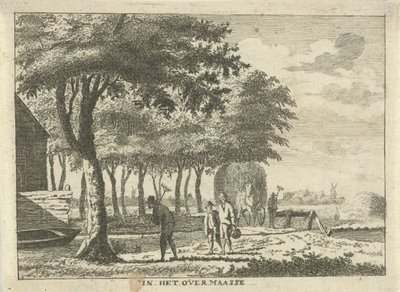 Jordbruk på en bit mark I Overmaasse (titel på objekt) Landskap i Schieland-regionen (serietitel) av Hendrik Roosing