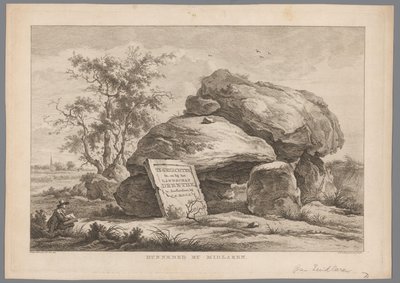 Dolmen nära byn Midlaren Hunnebädd av Midlaren (titel på objekt) Nio ansikten i Drenthe (serietitel) IX Ansikten i och nära Drenthes landskap (serietitel på objekt) av Hendrik Schwegman