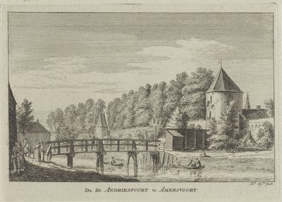 Utsikt över Sint Andriespoort i Amersfoort St. Andriespoort i Amersvoort (titel på objekt) av Hendrik Spilman