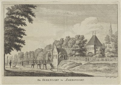 Utsikt över Slijkpoort i Amersfoort Slijkpoort i Amersfoort (titel på objekt) av Hendrik Spilman