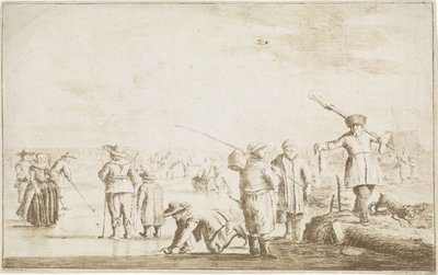 Isansikte med jägare som visar en utter av Hendrik Spilman