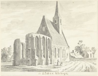 Utsikt över den vita kyrkan i Noordwijkerhout av Hendrik Tavenier