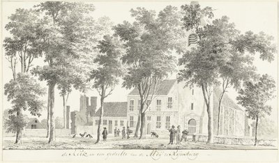 Kyrka och en del av ruinerna av klostret i Rijnsburg av Hendrik Tavenier