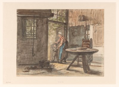 Hantverk kvinna och barn av Hendrik Valkenburg