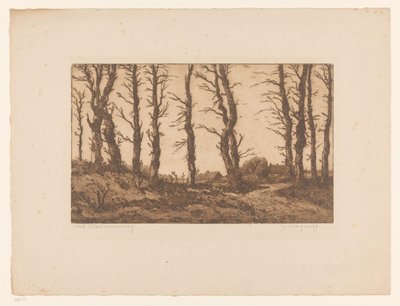 Oud Blaricummerweg (originaltitel på objekt) av Hendrik Weegewijs (signed by artist)