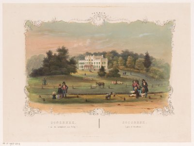 Utsikt över gården Sonsbeek Sonsbeek (nära Velp) (titel på objekt) Arnhem (serietitel på objekt) av Hendrik Wilhelmus Last (attributed to)