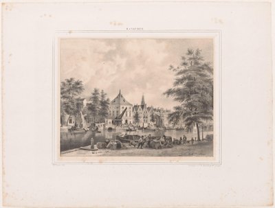 Utsikt över Haarlem från Spaarne av Hendrik Wilhelmus Last
