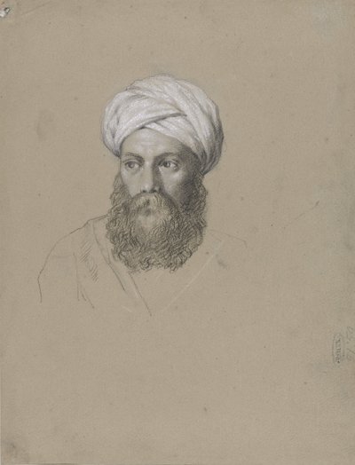 Chef för en arab med turban av Hendrik Willem Cramer