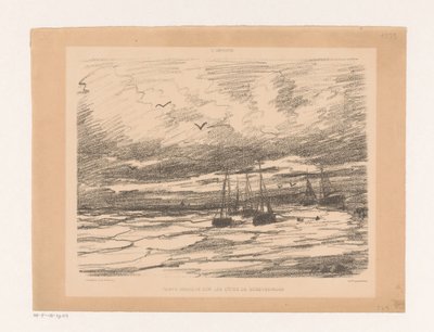 Stormigt väder vid Scheveningens kust Temps orageux sur les côtes de Scheveningue (titel på objekt) av Hendrik Willem Mesdag