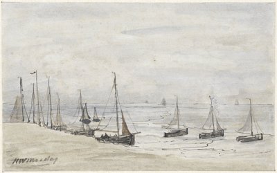 Fiskefingrar på stranden av Hendrik Willem Mesdag