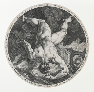 Tantalus, från de fyra disgracers av Hendrik and Cornelisz. van Haarlem Cornelis Goltzius