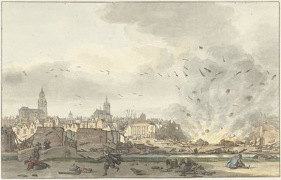 Explosionen av Kruithuis i Delft, 12 oktober 1654 av Hendrik de Winter (signed by artist)