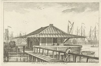 Bothuisje i Amsterdam i IJ (titel på objekt) av Hendrik van Hilten