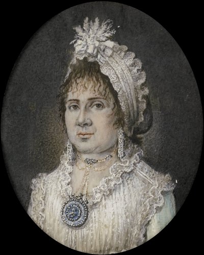 Catherine Theresia Weber (1760/61-1847). Hustru till Joannes Titsingh, Amsterdam av Hendrik van Overklift (possibly)