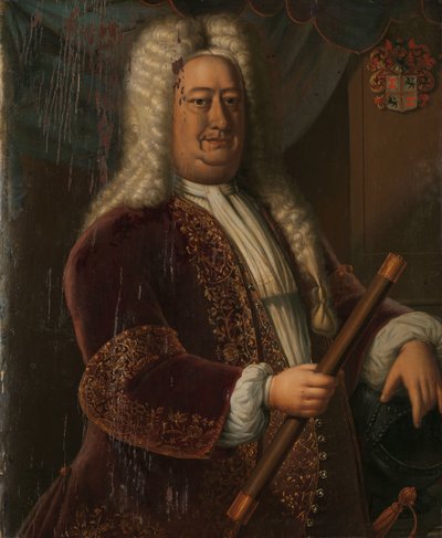 Dirk van Cloon (1730-1735) Porträtt av Dirk van Cloon, generalguvernör i Nederländska Ostindien av Hendrik van den Bosch