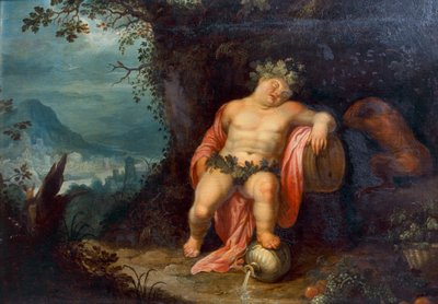 Bacchus Asleep (olja på duk) av Hendrik van the Elder Balen