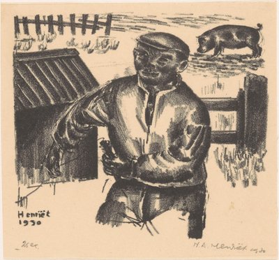 Bonde vid en lada av Henk Henriët