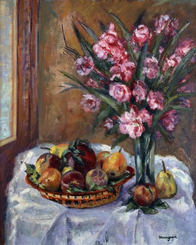 Oleander och frukt; Oleander och frukt av Henri Charles Manguin