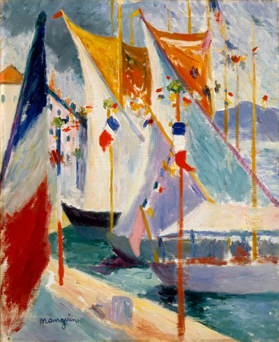 Hamnen i Saint-Tropez av Henri Charles Manguin