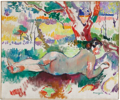 Studera omvänd, naken under träd, villa demiere av Henri Charles Manguin