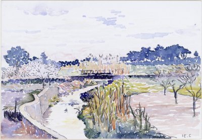 Trädgårdslandskap av Henri-Edmond Cross