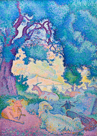 Landskap med getter av Henri Edmond Cross