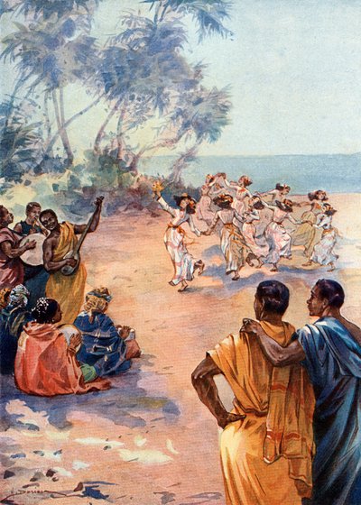 Ansicht von Tahiti unter der Herrschaft von Pomare IV (1813-1877) von Henri-Gaston Darien