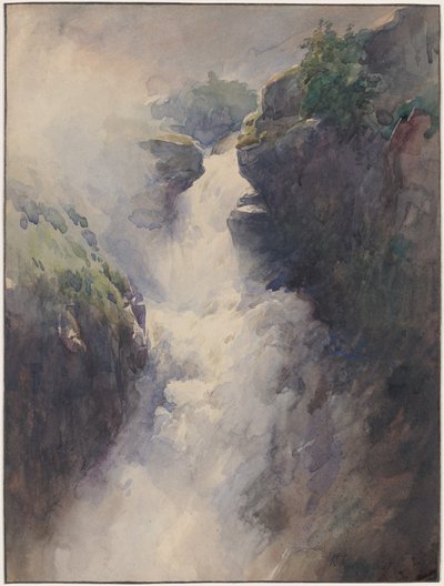 Ett vattenfall i bergen av Henri-Joseph Harpignies